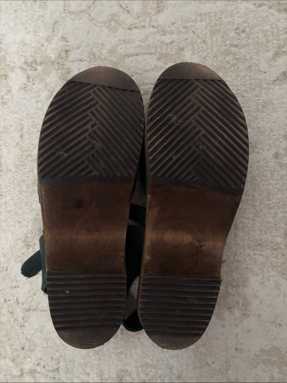 Lotta Highwood Dark Green Clogs on Brown Base - Picture 6 of 7